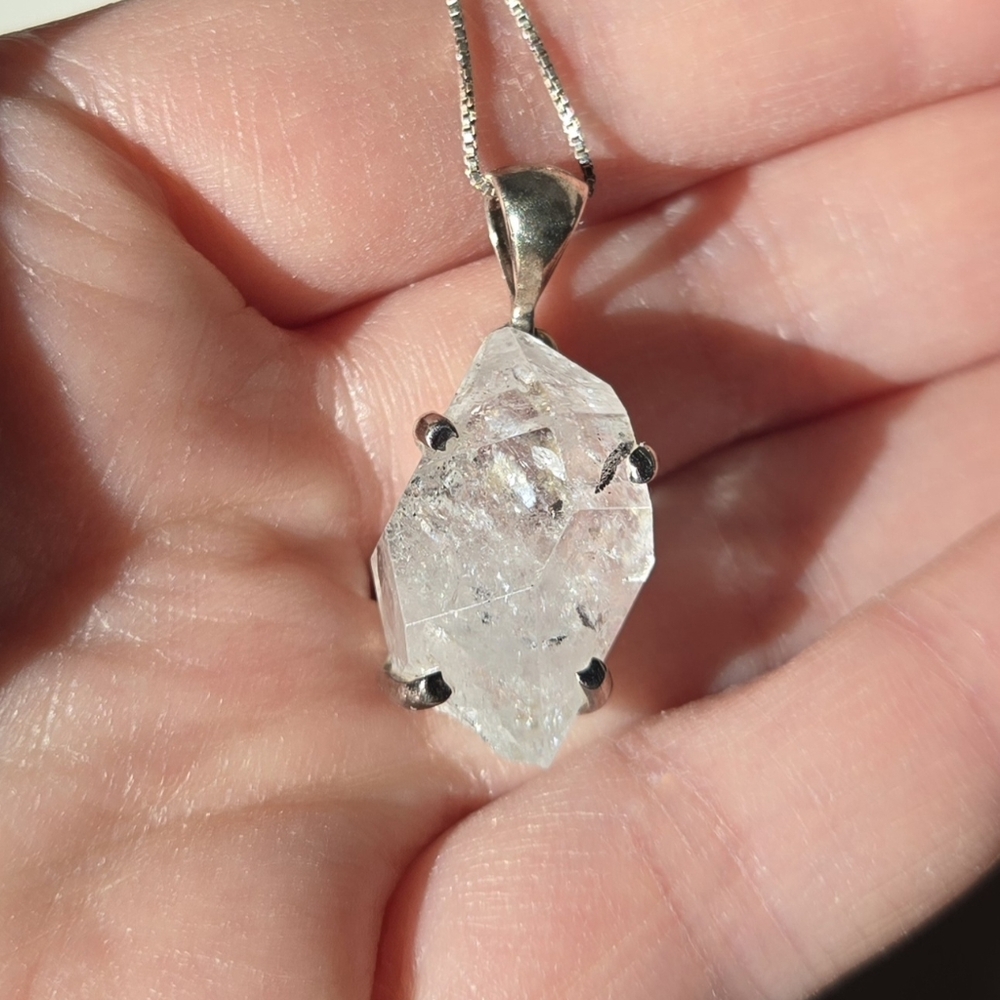 Large Herkimer Pendant Necklace